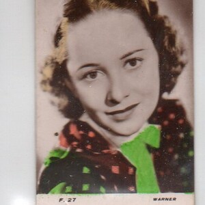 OLIVIA DE HAVILLAND 1940 Bridgewater Film Stars Mini Verzamelkaart