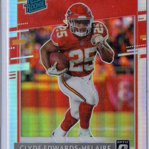 Tarjeta de fútbol con Prizm paralelo plateado Donruss Optic n.° 171 RC 2020 de CLYDE EDWARDS-HELAiRE - Kansas City Chiefs