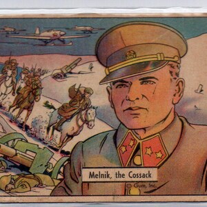 KONDRAT MELNIK the Cossack 1942 Gum #119 World War 2 Card