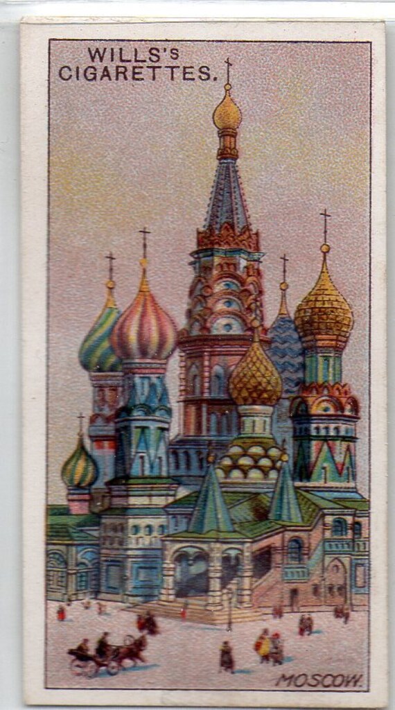 ST BASIL CATHEDRAL 1917 Wills Gems of Russian Architecture #10 Cigarette  Card