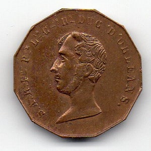 FERDINAND DUC D&#39;ORLEANS 1842 France Souvenir de Deplorable Evenement Token/Coin