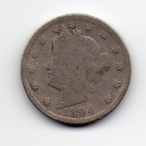 Vintage 1894 US Liberty Head V Nickel (B) Coin