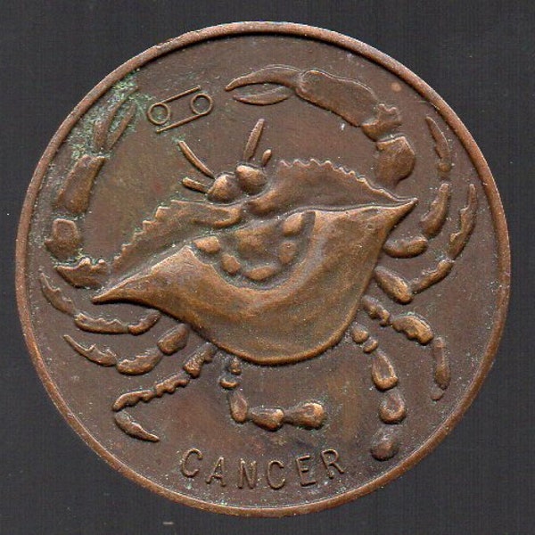 CANCER Vintage c.1940's Zodiac Token Coin