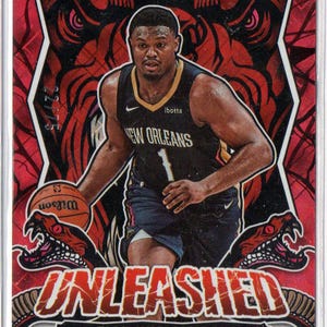 ZION WILLIAMSON 2024 Donruss Unleashed # 12 Red Parallel Basketball Karte # / 75 - New Orleans Pelikane