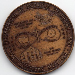 AMERICAN METHODISM Vintage 1966 Bicentennial Token Coin - Baltimore MD