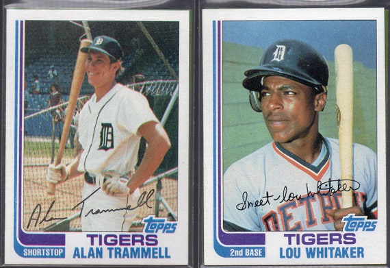 ALAN TRAMMELL & LOU Whitaker 1982 Topps Baseball Cards (2) Lot - Etsy