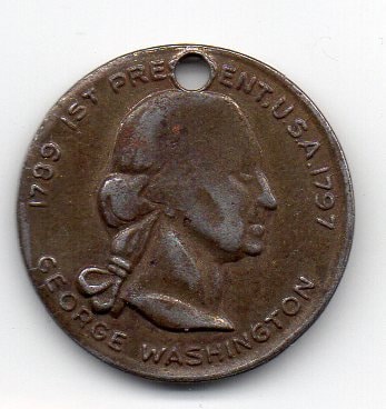 Vintage C.1900's George Washington 1st President Coin Token
