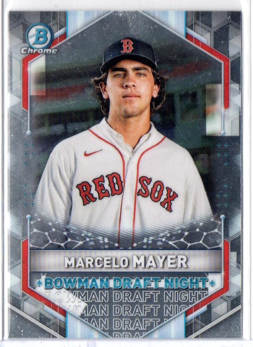 MARCELO MAYER 2021 Bowman Chrome Draft Night #6 Baseball Card - Boston Red Sox