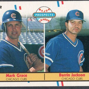 MARK GRACE / Darrin Jackson RC 1988 Fleer # 641 Baseball Card - Chicago Cubs