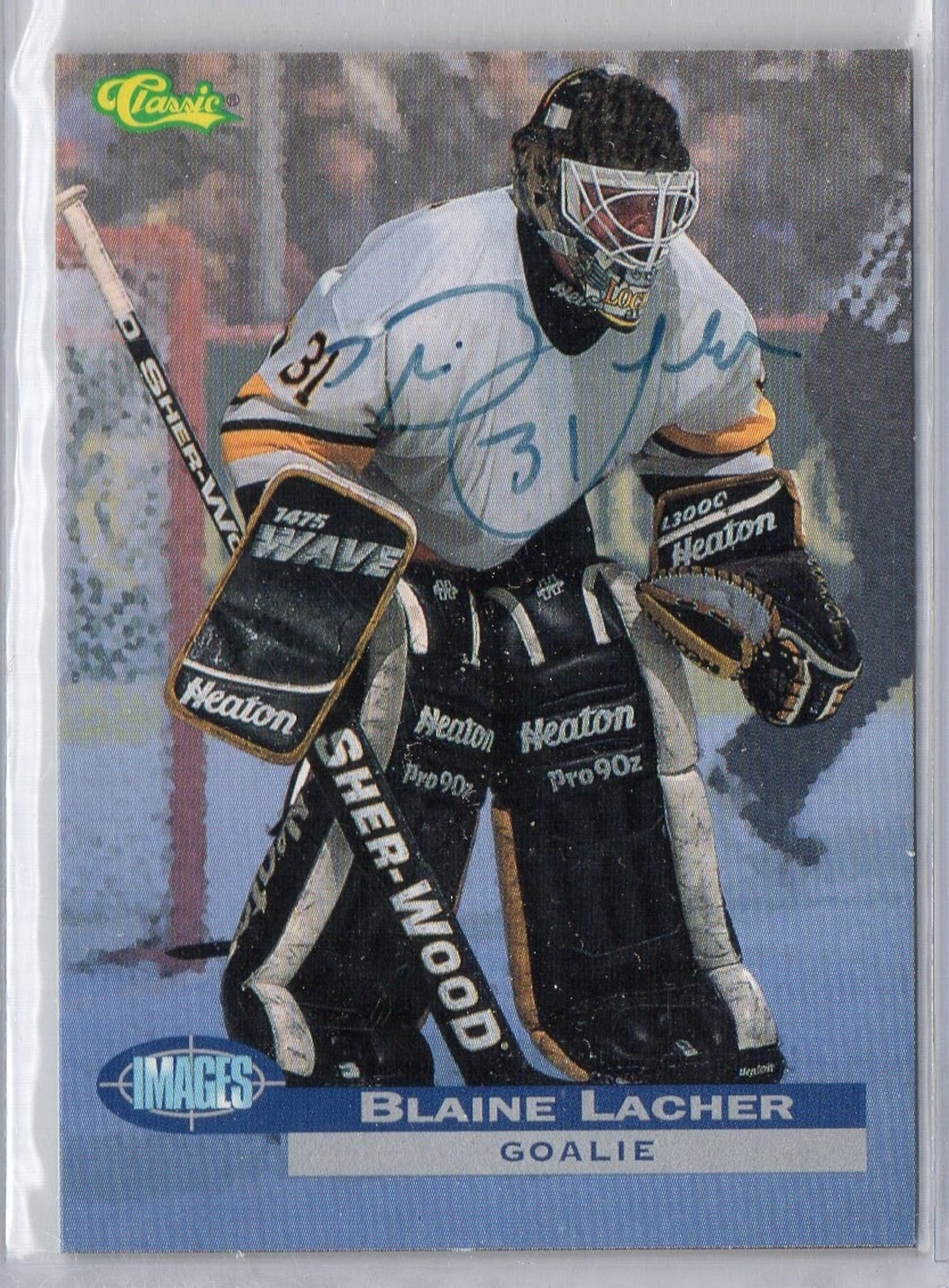 BLAINE LACHER 1995 Classic Images Autograph Hockey Card - Boston