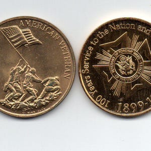1990's USA Military Veterans Themed Tokens Coins Lot (2)