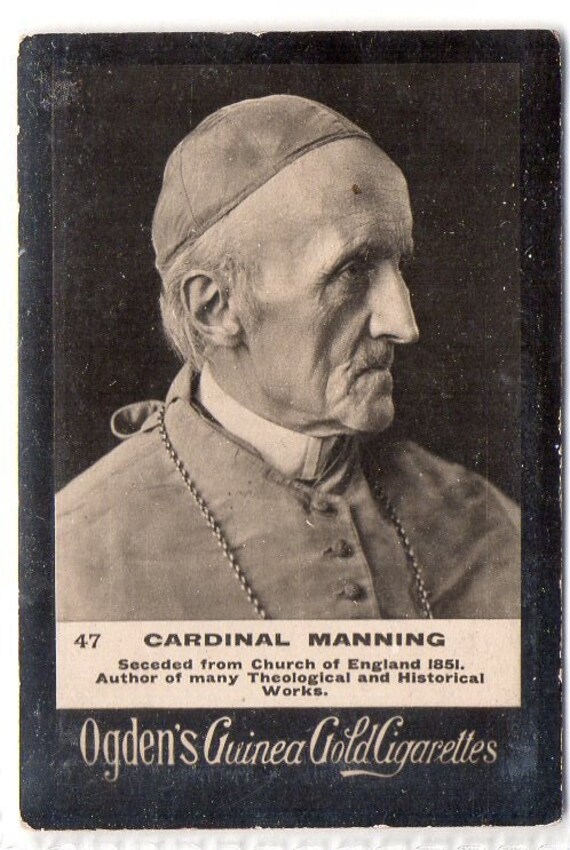 cigarette head henry CARDINAL HENRY MANNING c.1901 Ogden's Guinea Gold Cigarette Card