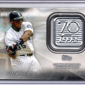 Carte de baseball FRANK THOMAS 2021 Topps commémorative du 70e anniversaire Patch Medallion - White Sox de Chicago