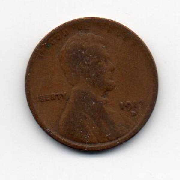 Vintage 1913-D US Lincoln Wheat Cent (A) Coin