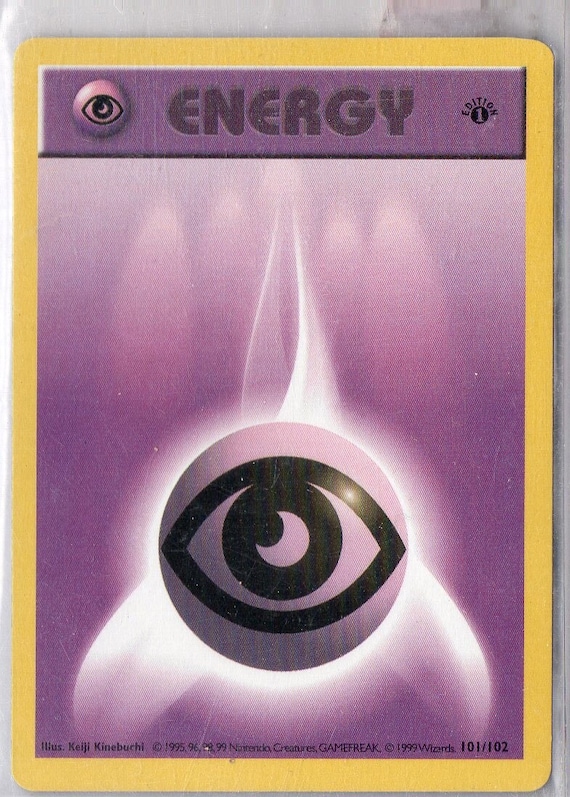 PURPLE ENERGY 1999 Pokemon Base Set 1st Edition #101 SHADOWLESS Variation Gaming Card PURPLE ENERGY 1999 Pokemon Base Set 1st Edition #101 SHADOWLESS Variation Gaming Card