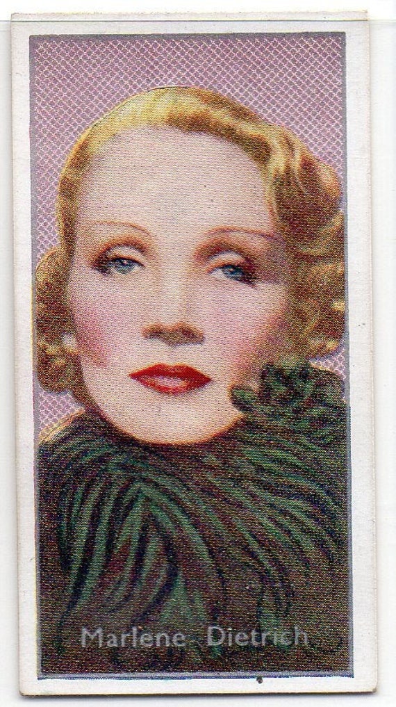 carreras cigarette cards film stars MARLENE DIETRICH 1936 Carreras Film Stars #36 Cigarette Card