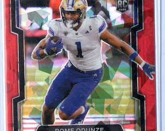 Tarjeta de fútbol ROME ODUNZE RC 2024 Panini Prizm #111 Red Cracked Ice - Chicago Bears