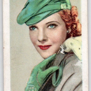 ELISSA LANDI 1934 Gallaher Campeones de La Pantalla & Etapa #43 Tarjeta de Cigarrillo