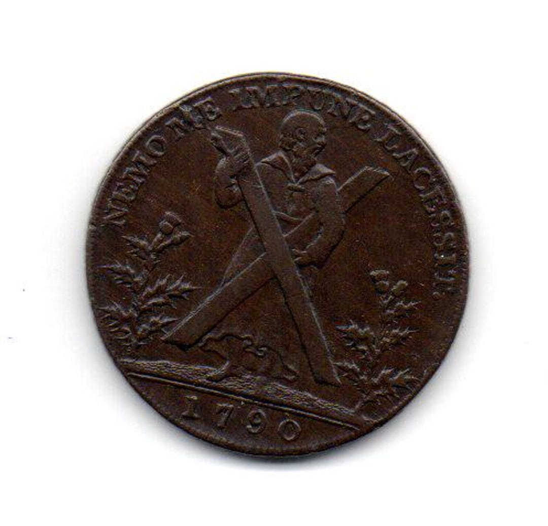 ST ANDREW CROSS 1790 Great Britain Edinburgh Scotland Half Penny