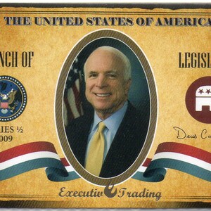 JOHN McCAIN 2009 Executive Trading Cards Politicians #AZ2S - Arizona Senator
