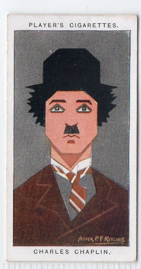 CHARLIE CHAPLIN 1926 Player Straight Line Caricatures #12 Cigarette Card