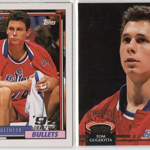 TOM GUGLIOTTA RC 1992 Topps/T.Stadium Club Basketball Karten (2) Lot