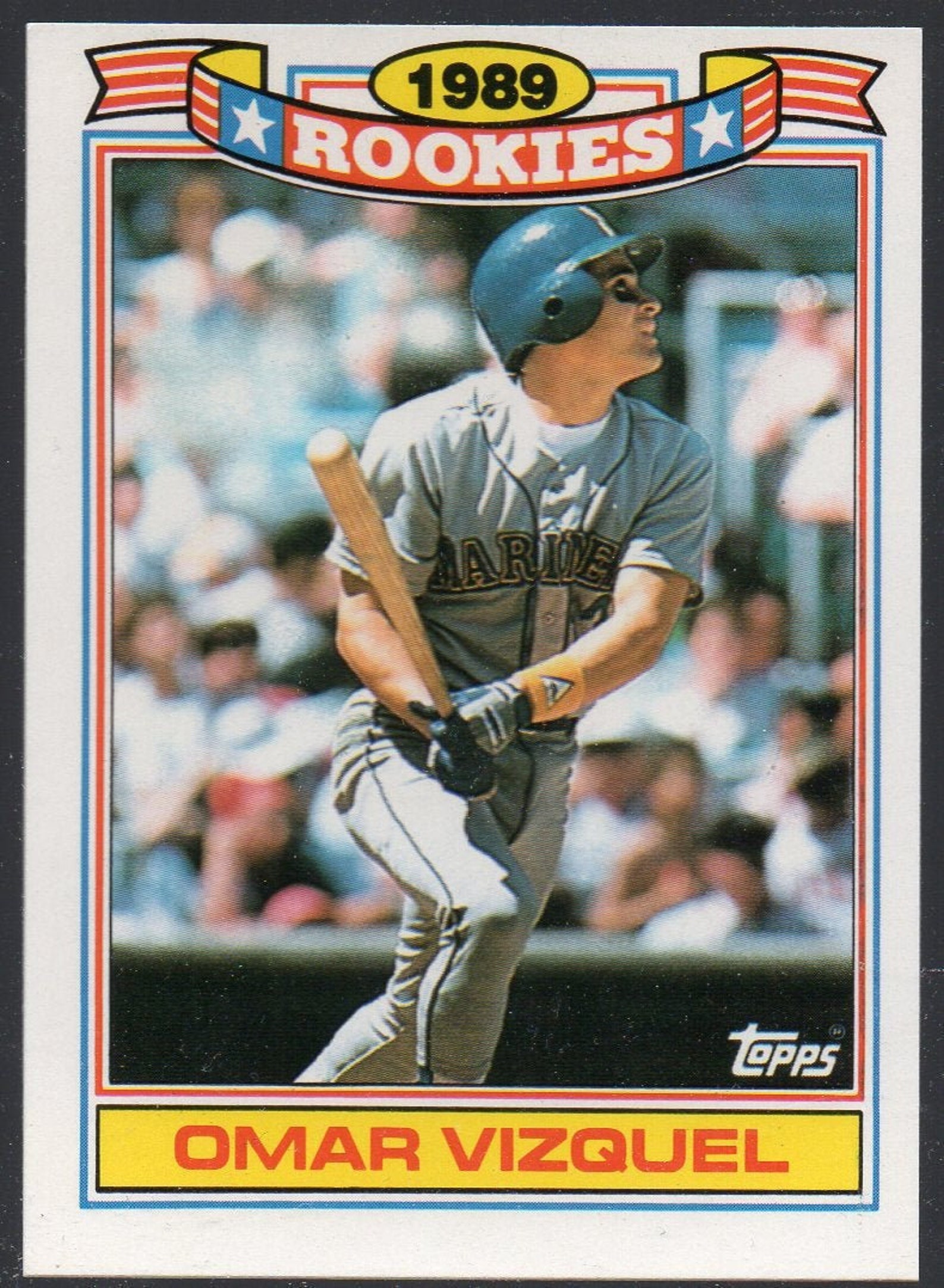 omar-vizquel-1990-topps-rookies-28-baseball-card-seattle-etsy