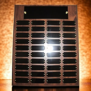 Custom 12x15 Perpetual Award Plaque 40 Plate, Trophy 2 Finishes, Your Wording!