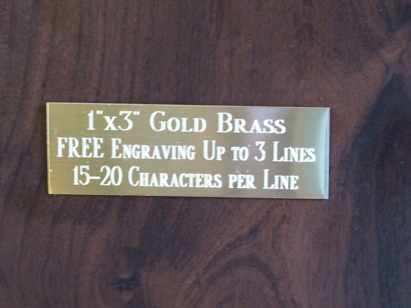 1x3 Custom Engraved Brass Name Plate/plaque Award Etsy