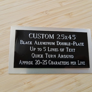 2.5"x4.5" Double Plate w/Silver Border Engraved Aluminum Name Plate/Plaque Award Art-Trophies-Gift-Taxidermy-Flag Case Free Custom Engraving