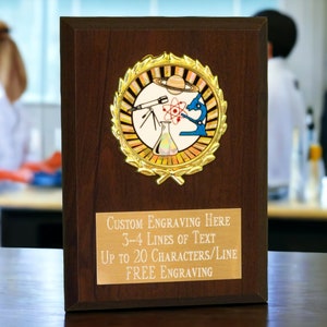 Science Fair Award Plaque 4x6 Trophy FREE custom engraving