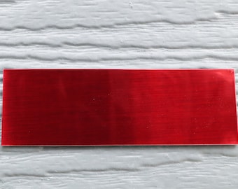 BLANK 1"x3" Rectangle Red Aluminum Metal Laser Blanks - engraving plate, stamping blank, dog tags, crafting, art, laserable