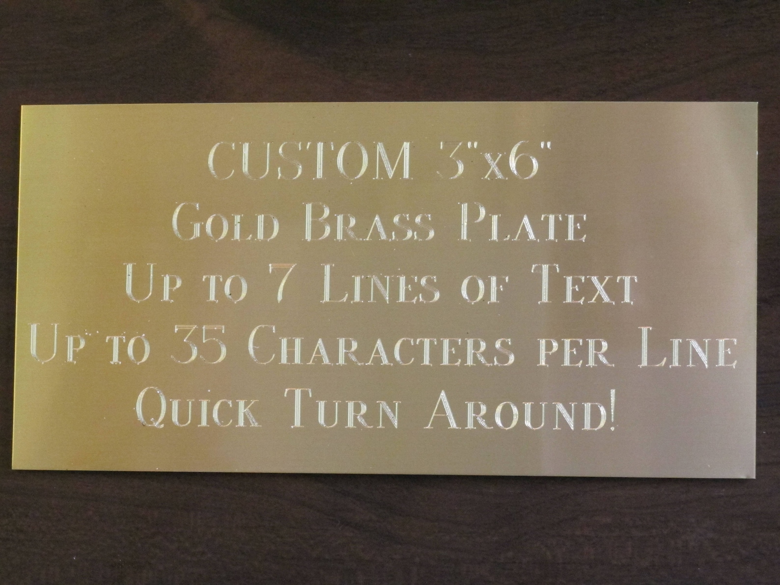 3x6 Custom Engraved Brass Name Plate/plaque Award Etsy