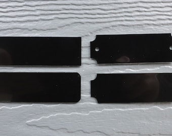 BLANK 1"x3" Rectangle Black Brass Metal Laser Blanks - engraving plate, stamping blank, dog tags, crafting, art, laserable