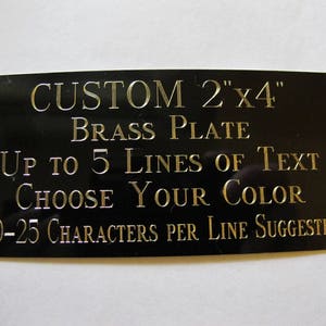 2&quot;x4&quot; Custom Engraved Brass Name Plate/Plaque Award Art-Trophies-Gift-Taxidermy-Flag Case Free Custom Engraving