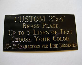 2"x4" Custom Engraved Brass Name Plate/Plaque Award Free Engraving