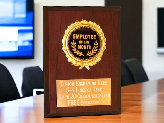 Weysat 12 Pcs Employee Of The Month Award Plaque Frames - Holds 4x6 Photo, Wooden Appreciation Gift For Staff
