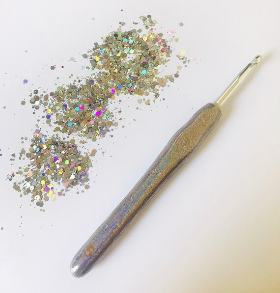 Holographic Crochet Hook, Glitter Crochet Hook, Handmade Crochet Hooks,  Crochet Accessories Uk, Hooks, Crochet Hooks Uk, Crochet Hook 6mm 