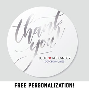 Personalized Thank You Stickers for Wedding Favors, Wedding Favor Bags, Shower Favor Bags, Bridal Shower Favors and Guest Gifts