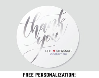 Personalized Thank You Stickers for Wedding Favors, Wedding Favor Bags, Shower Favor Bags, Bridal Shower Favors and Guest Gifts