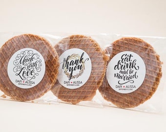 BEST SELLERS! Unique wedding favors /  custom stroopwafel favor / personalized favor and gifts for guests / unique party favors