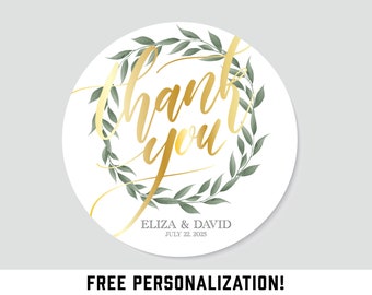 BEST SELLER! Personalized Floral Sticker for Wedding Favors, Wedding Favor Bags, Shower Favor Bags, Bridal Shower Favors and Guest Gifts