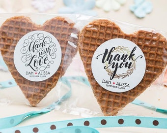 BEST SELLERS! Unique wedding favors / custom stroopwafel favor / personalized favor and gifts for guests / unique party favors