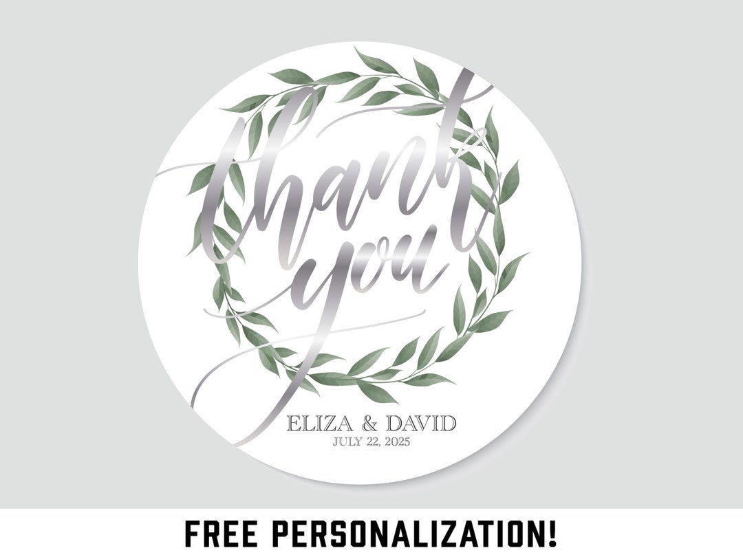 BEST SELLER Personalized Floral Sticker for Wedding Favors, Wedding Favor Bags, Shower Favor Bags, Bridal Shower Favors and Guest... 