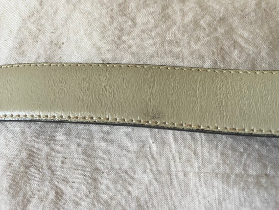 Vintage Loewe Leather Belt - White - image 4