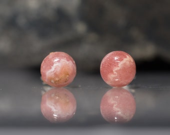Rhodocrosite  Gem Natural Post Earrings Rhodochrosite rhodochrosite crystal Earrings- rhodochrosite stud earrings - pink rhodochrosite
