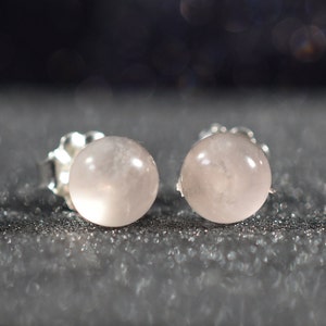 Pair Moonstone Sterling Silver post Earrings with moonstone cabochon, 6 mm ,Moonstone stud earrings Lightweight