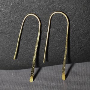 Pair Gold or Sterling Silver open arc hoop Earrings, 1.25&quot; Lightweight Modern Minimalist Design, Simple Hoops, Silver Arc,