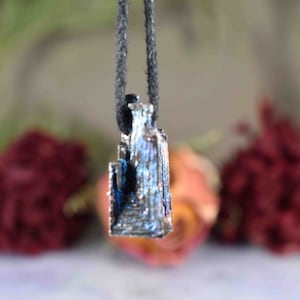 Bismuth Bead Pendant Gold Copper Rainbow Crystal Pendant Bismuth Necklace