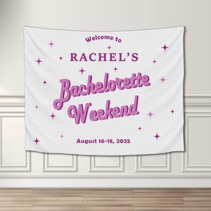 Retro Bachelorette Party Welcome Backdrop 70s Bachelorette Welcome Banner Bachelorette Party Decor Bachelorette Weekend Welcome Sign